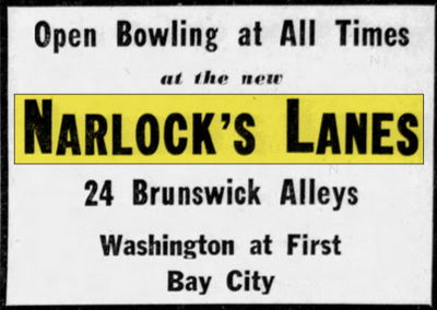 Washington Lanes (Narlock Lanes) - Mar 14 1947 Ad (newer photo)